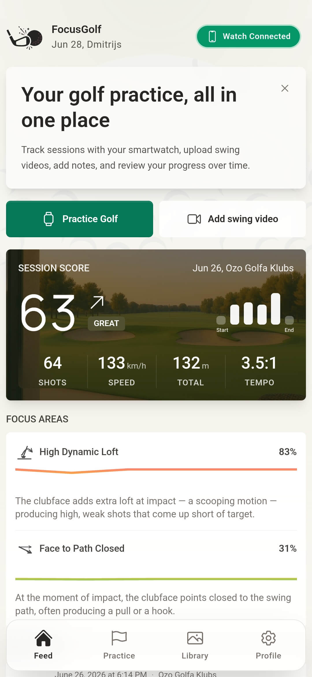 FocusGolf app screenshot 1